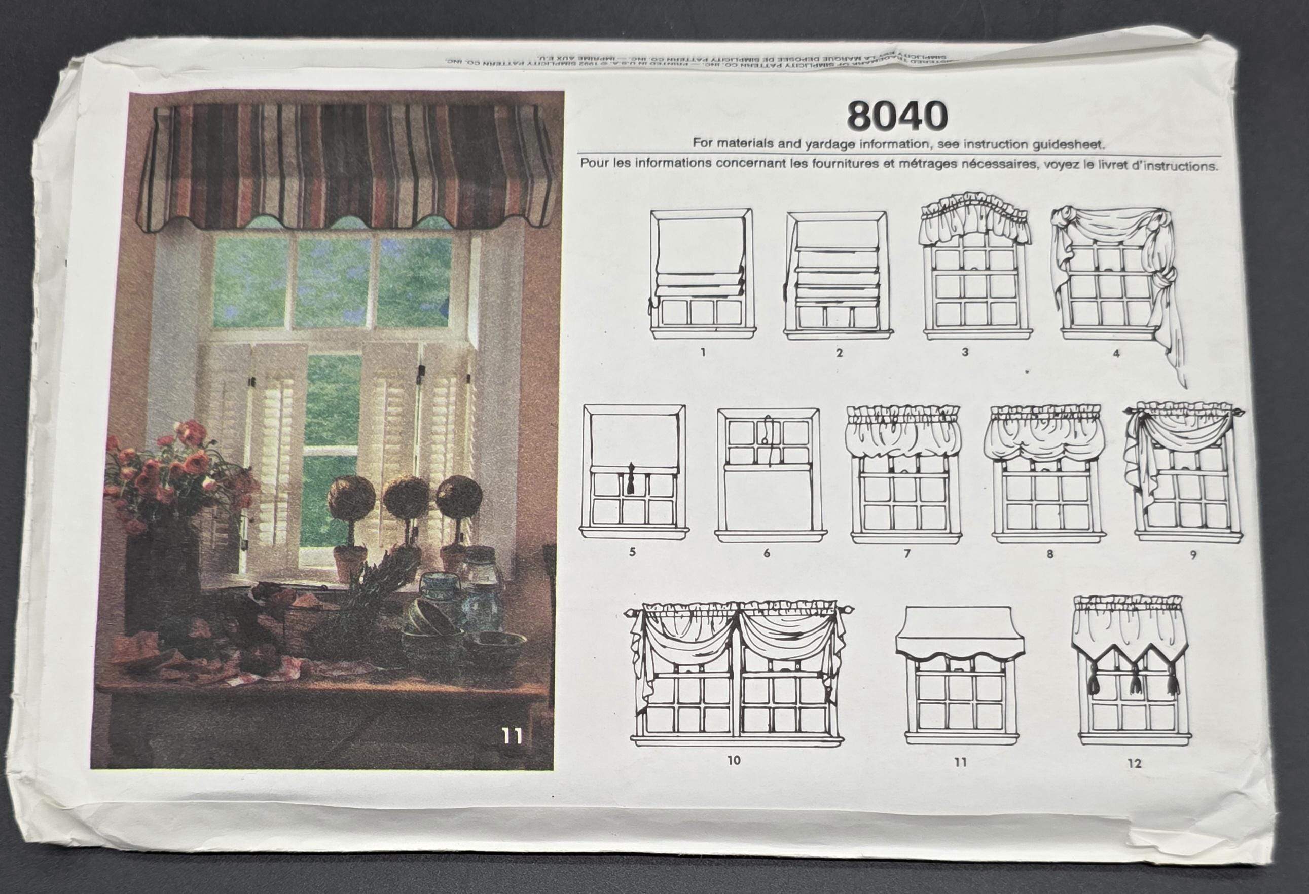 Window Swag Patterns Simplicity Window Shade, Valance, and Swag Pattern 8040 Easy Basics - Etsy