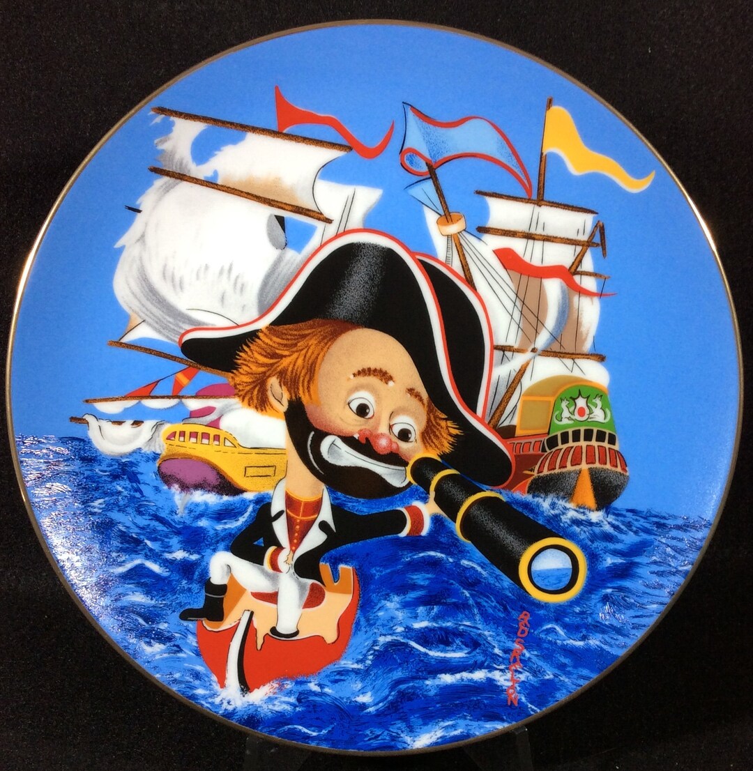 Captain Freddie Red Skeleton Collector Plate, Perfection in Porcelain