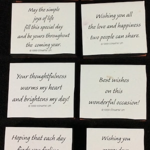 Juego de sellos de goma montados en espuma con versos versátiles de Stampin Up, Navidad, aniversario, cumpleaños, boda, mejora, gracias