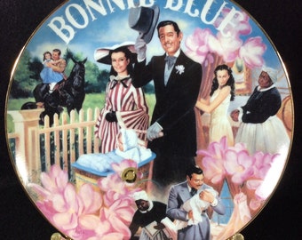 Bonnie Blue Musical Collector Plate By Aleta Jenks, Eight Issue In The Gone With The Wind: Musical Treasures In Fine Porcelain, Sankyo