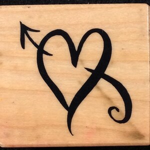 C-2474 PSX バレンタイン 木製マウント ゴム印 個人用スタンプ交換用、ハート、愛、結婚、結婚式、婚約、記念日、矢印