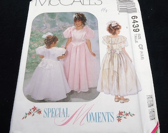 McCall's Children's  And Girls' Dresses With Attatched Petticoat Pattern 6439 Size 4-5-6