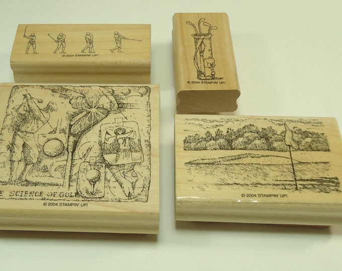 The Back Nine Wood Mounted Rubber Stamp Set From Stampin up 104122 Golf ...
