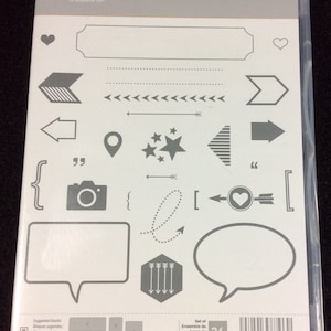 Point & Click Clear Mount Rubber Stamp Set From Stampin Up, Photo Props, Conversation Boxes, Frames, Punctuation, Stars, Arrows, Hearts