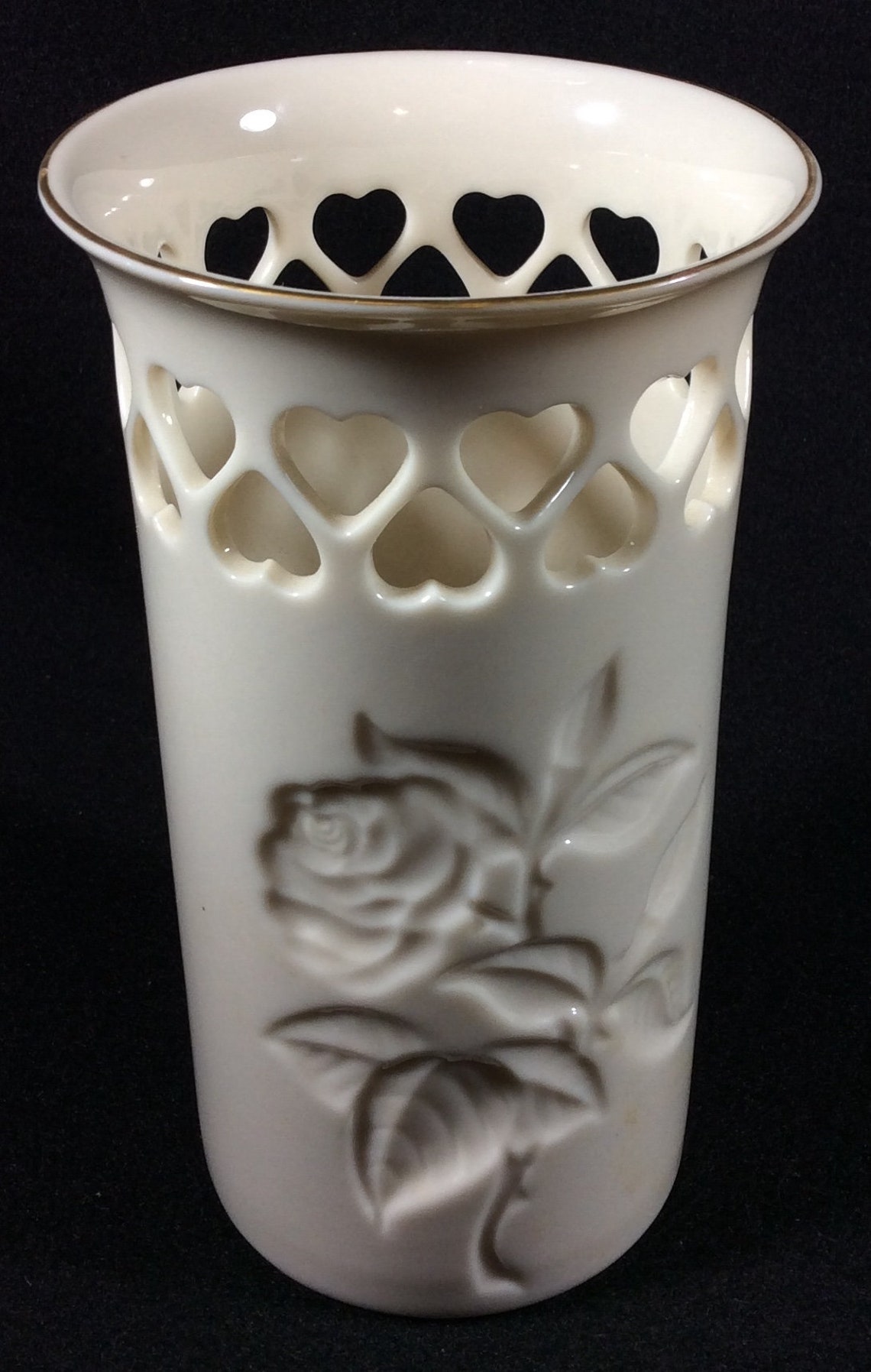 Lenox Heart Collection VaseHeartPierced Porcelain Cream Etsy