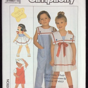 Simplicity Child&#39;s Overalls And Dress Pattern 9073 Size 4