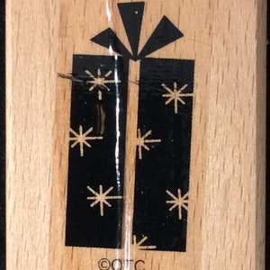 Regalo regalo sello de goma montado en madera de OTC, cumpleaños, Navidad, bebé, boda, ducha, graduación