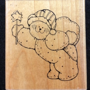 Dream Time Teddy Bear Wood Mounted Rubber Stamp By DOTS Q193 Sleep, Sleepy