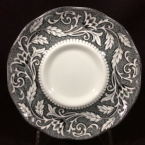 Saucer, J & G Meakin, Sterling Renaissance, Black And White, Replacement, Made In England, 6&quot;