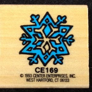 Snowflake Wood Mounted Rubber Stamp From Center Enterprises, CE169, Snow, Snowing, Holiday, Christmas, Winter