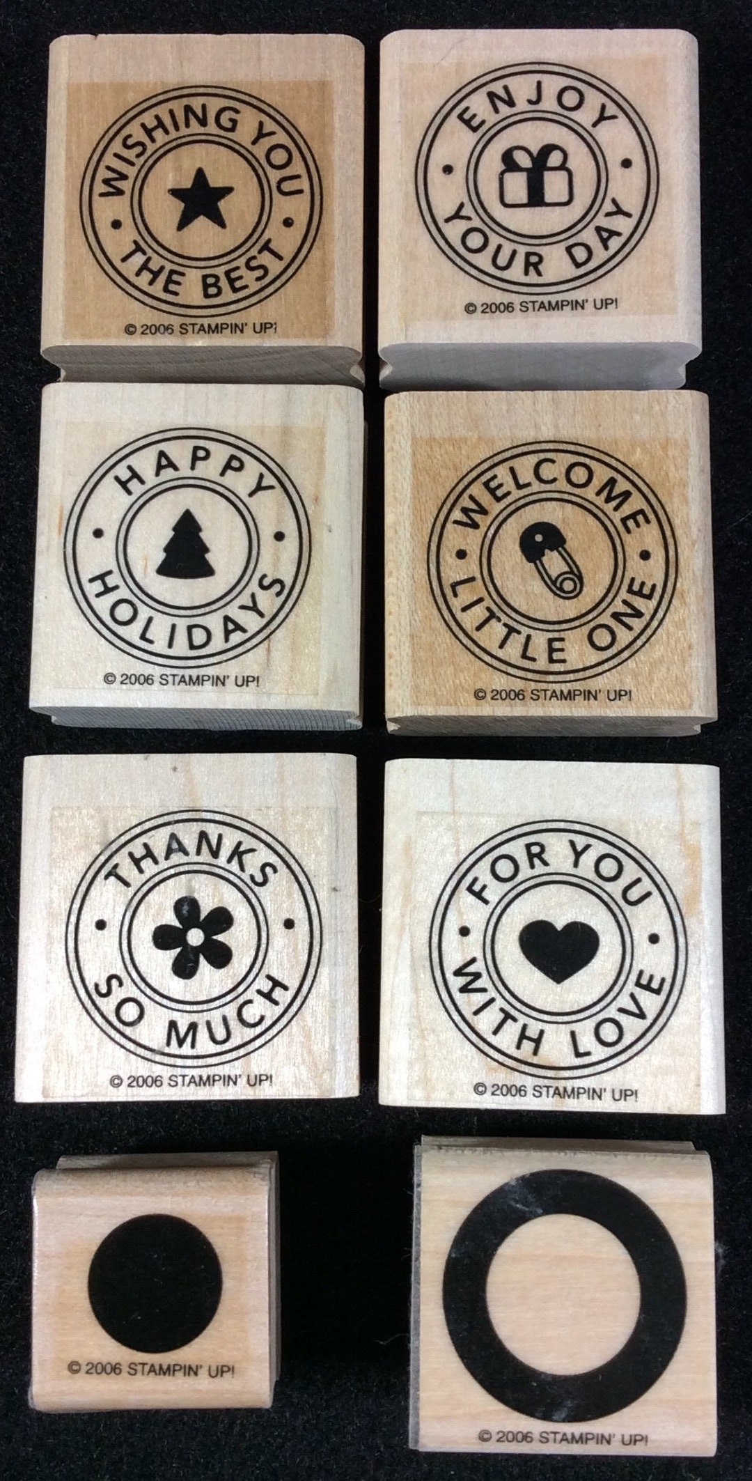 Riveting Wood Mounted Rubber Stamp Set From Stampin Up, Thanks so Much ...