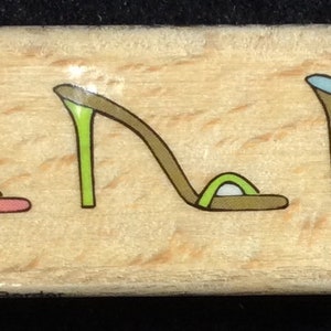 Trio Of High Heels Wood Mounted Rubber Stamp By Katie & Co, Shoe Border, Accessories, Shoes, Ladies, Heels