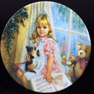Rain Rain Go Away Collector Plate By John Mclelland For Reco, Treasured Songs Of Childhood Series, Made In The USA, Child, Children, Girl