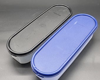 Vintage Tupperware Modular Mate No 1, 2399A, Sheer Bottom Your Choice Black Or Blue Lid