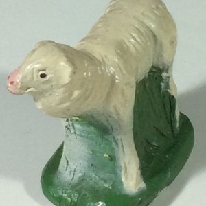 Vintage Sheep Chalkware Nativity Piece, Small, Christmas, Creche