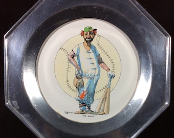 The Rookie Clown Collector Plate From Wilton, Character Studies, 4Hammond, In The Center Ring, Baseball, Porcelain, Pewter, Wall, Hanging