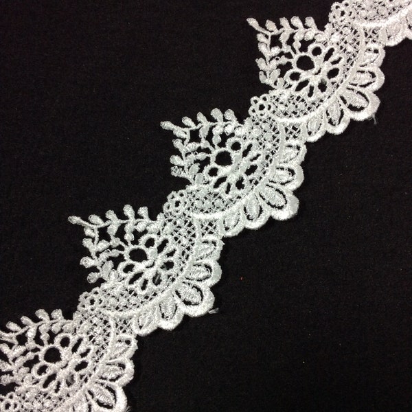 White Venise Lace 2 1/2" Wide, By The Yard, Trims, Trim, Wedding, Garments, Infant, Hat, Millinery, Costuming, Fashion Design, Sew, Sewing