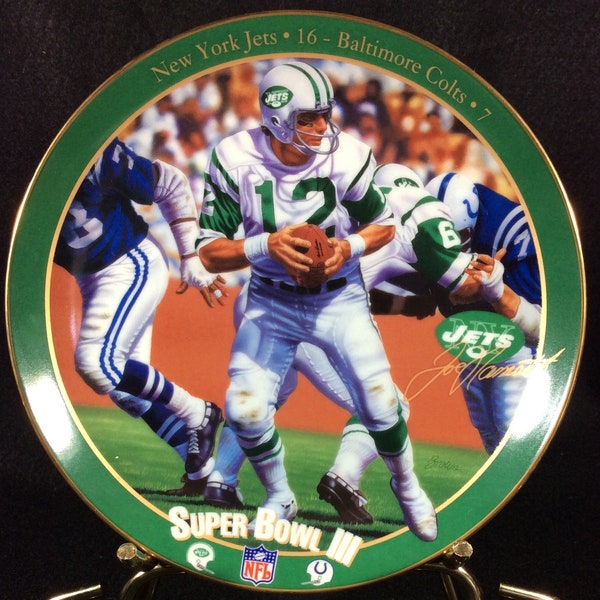 Joe Namath: The Guarantee Collector Plate By Rick Brown, Super Bowl III, NFL, Second Issue In The Great Super Bowl Quarterbacks Series