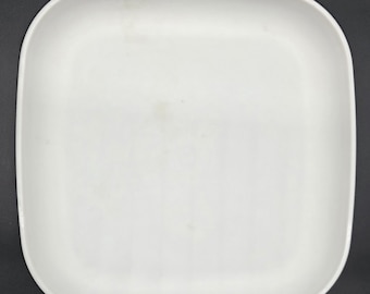 White Tupperware 8 Inch Square Plate, Camping, Lunch, Picnic, BBQ, Kids, Children, 70's, MCM, Mid Century
