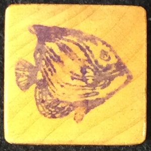 Tiny Fish Wood Mounted Rubber Stamp, Sea Life, Tropical