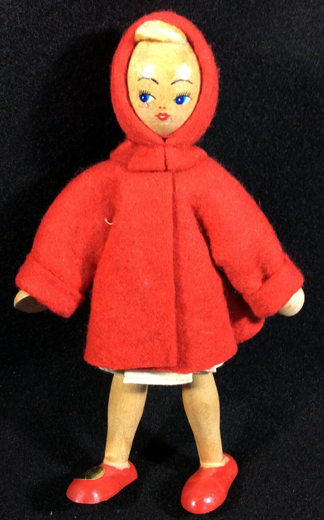 赤ずきんちゃんの木製人形、ポーランド製、7インチ、70年代、 - Etsy 日本