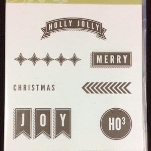 A Banner Christmas Cling Mount Rubber Stamp Set from Stampin Up, Joy, Holly Jolly, HO3, Merry, Flags, Pennant, Celebrate, Decor, Decoration