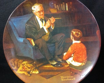 The Tycoon By Norman Rockwell, Sixth In The Heritage Plate Collection, Certified True Rockwell Classic, Edwin M Knowles, 1982