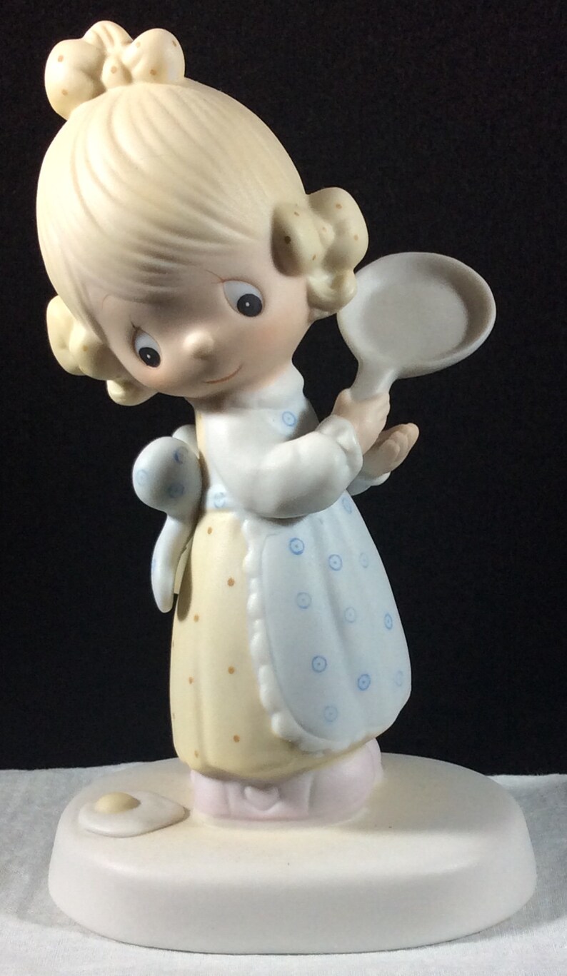 Precious Moments Eggs Over Easy Young Girl With Frying Pan Etsy
