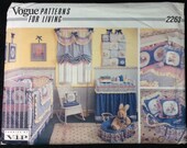 Vogue Patterns For Living Nursery Pattern 2263, Curtains, Wall Hanging, Quilt, Basket, Changing Table Cover, Bumpers Dust Ruffle, Pillows