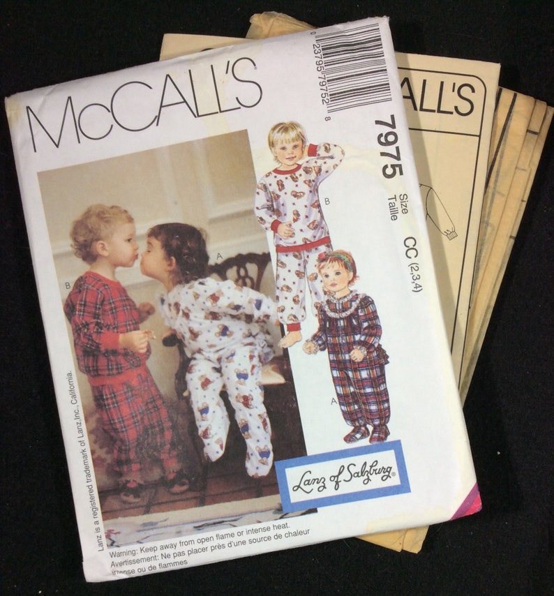 Mccall's Toddlers' One or Two-piece Pajamas Pattern - Etsy