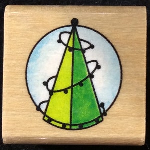 Christmas Tree Wood Mounted Rubber Stamp, Holiday