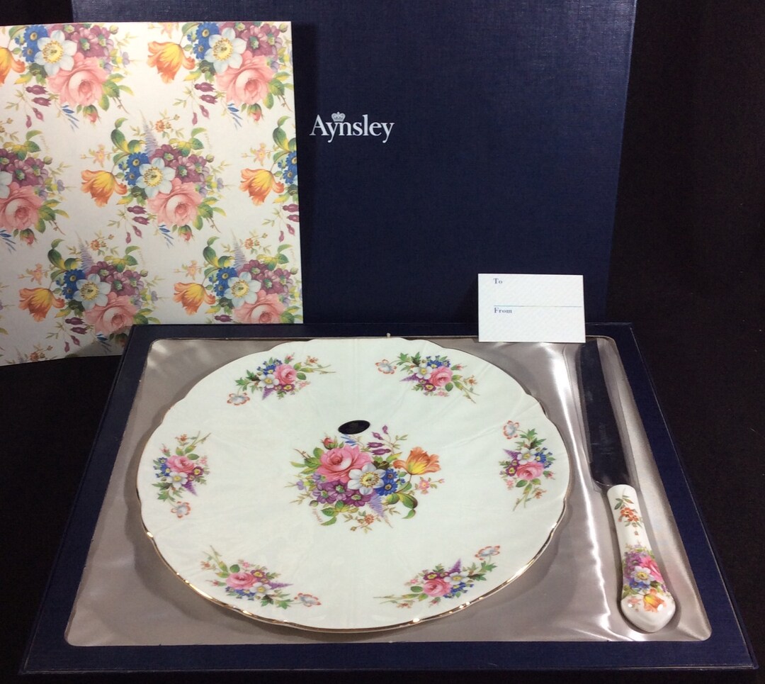 エインズレイ　Aynsley ケーキプレート&ナイフ il_1080xN.5632467978_7yrk.jpg