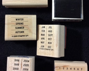 It's A Date Wood Mounted Stamp Set From Stampin Up, Calendar, Date, Time, Days, Years, Seasons,