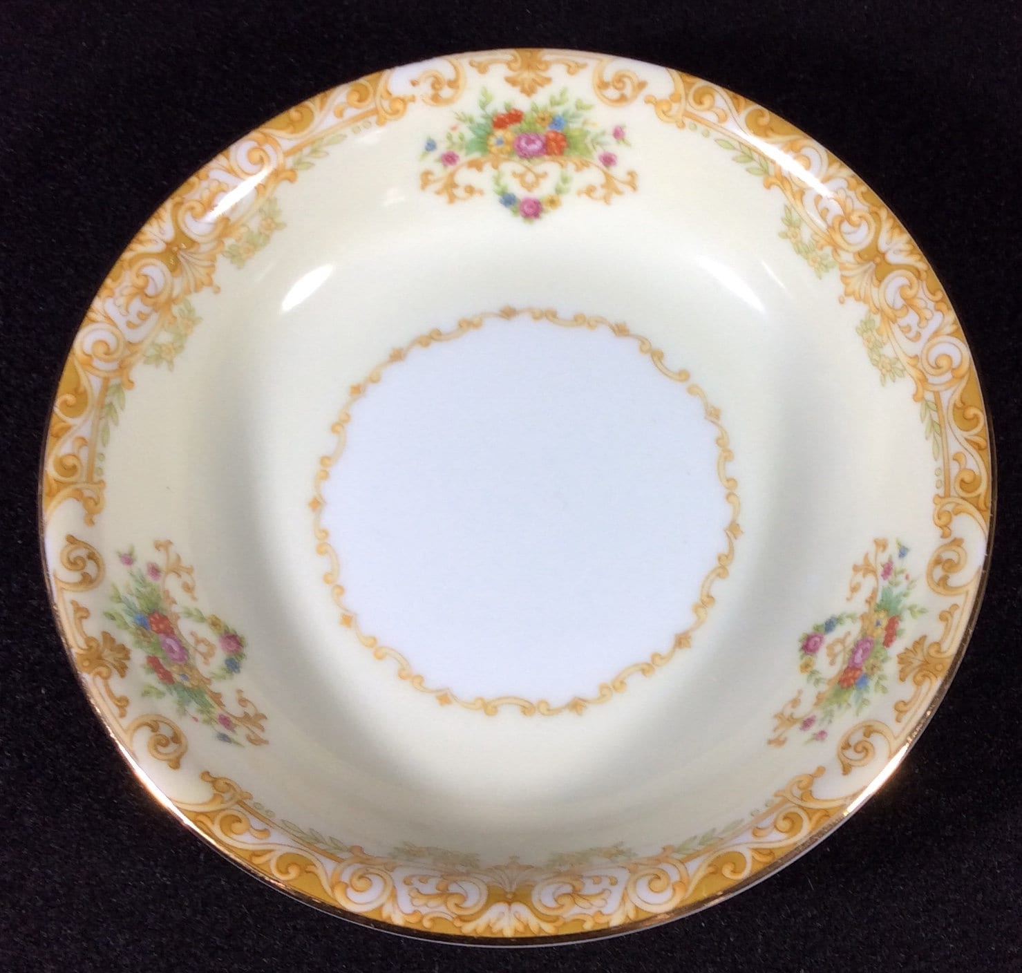 Noritake Mystery 198 Dinnerware, Gold Trim, Tan Scroll Border