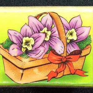 Flowers In A Basket Wood Mounted Rubber Stamp By Spy Kids Flower, Floral