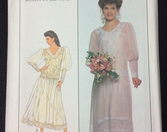 Simplicity Misses' Dress And Slip Pattern 9052, Size 18, Wedding, Bridal, Wedding, Formal
