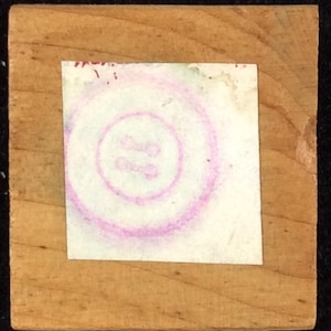 Button Wood Mounted Rubber Stamp, Sew, Sewing, Garments, Buttons