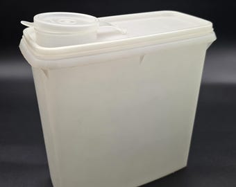 Vintage Tupperware Pour N Store 3 Quart Flip Top Storage Container, Cereal Keeper, Vintage, 469 Sheer With Sheer Lid