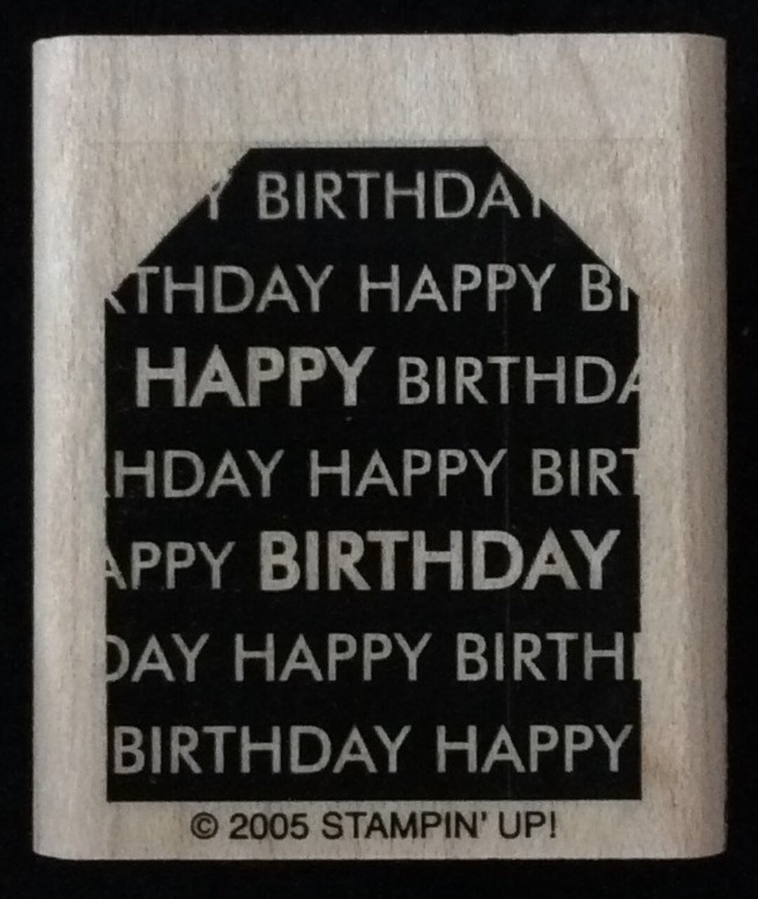 Happy Birthday Gift Tag Wood Mounted Rubber Stamp by Stampin Up ...