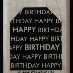 Happy Birthday Gift Tag Wood Mounted Rubber Stamp By Stampin Up, Terrific Tags, Present