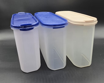 Vintage Tupperware Modular Mate No 3, 2401B, Your Choice, Blue or Beige Lid, Sheer Bottom
