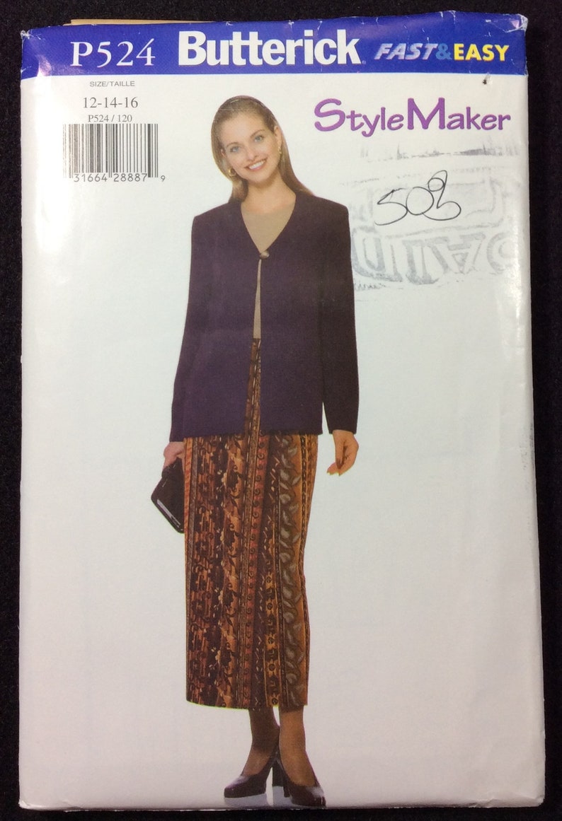 Butterick Misses' Jacket and Skirt Pattern P524 Size 12 - 14 - 16 Fast ...