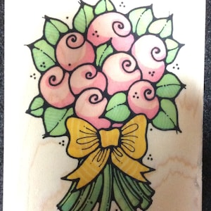 Bouquet Of Roses Wood Mounted Rubber Stamp From Whipper Snapper Designs, Flowers, Floral, Rose, Garden, Spring, Summer