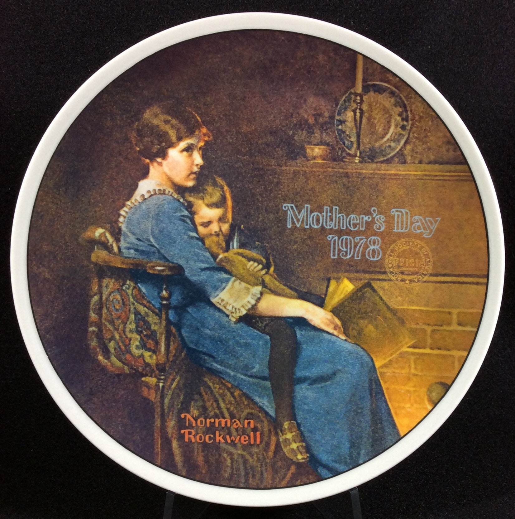 1988年製 Lawlee O’Connor 刻印あり ビスクドール 38cm Bedtime Collector Plate by Norman Rockwell for Knowles, Bradford