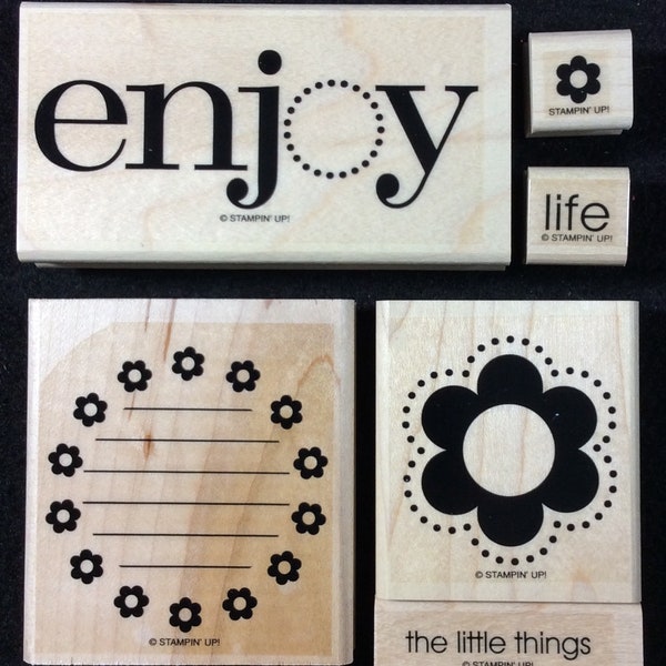 Enjoy Every Moment Wood Mounted Rubber Stamp Set From Stampin Up, Enjoy, Thank You, Flower, Flowers, Floral, Daisy, Life, The Little Things