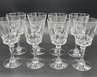 Chantelle Cristal D'Arques Durand, Lady Victorian, Set of Eight, Crystal Wine / Water Glasses, Made In France