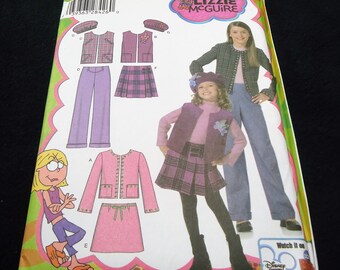 Simplicity Child's And Girls' Jacket Or Vest, Pants, Skirt And Hat Pattern 4895 Size 7,8,10,12, 14  Hat Comes In Three Sizes