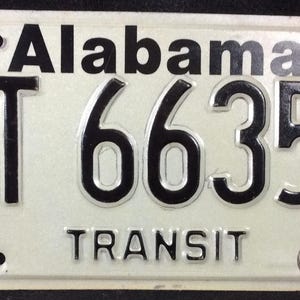 1989 Alabama Metal License Plate, Beige And Black, Automobile, Auto, Car, Transit, Heart Of Dixie