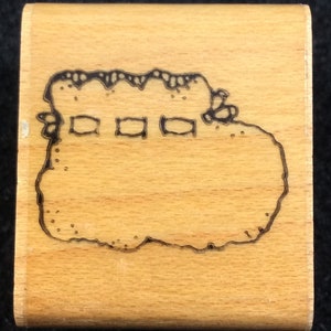 Baby bootie sello de goma montado en madera por DOTS
