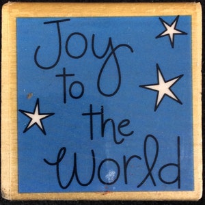 Joy To The World Sello de goma montado en madera de Studio G, Navidad, Vacaciones